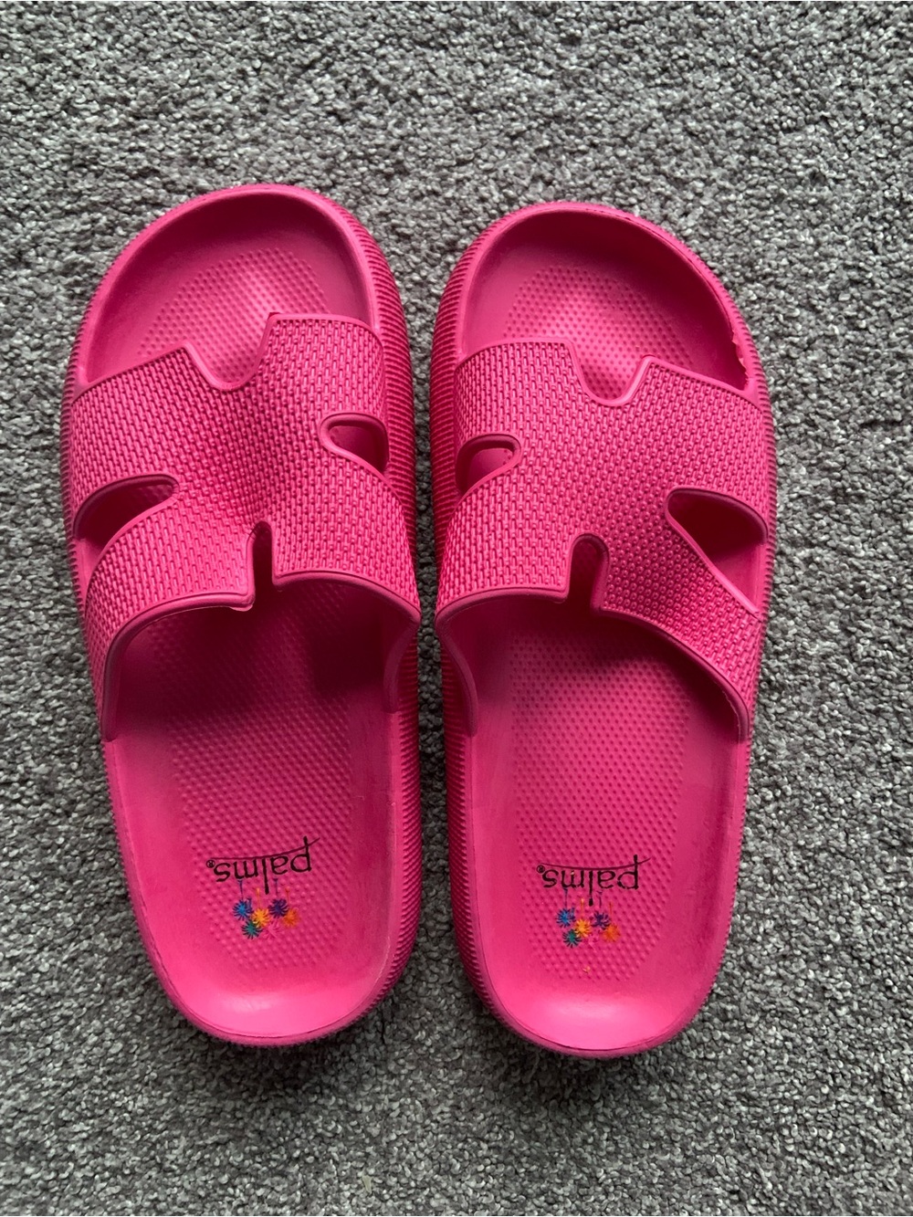 Womens Hot Pink Slide Sandals